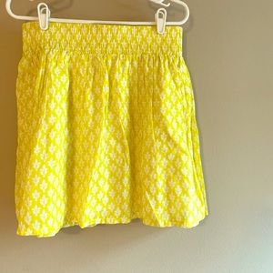Yellow Skirt with Lining and Pockets